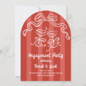 Engagement Party Toasting Stripes Einladung (Vorderseite)