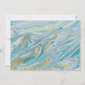 Engagement Party Türkis & Gold Marmorgeode Einladung (Rückseite)