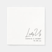 Engagement Party Wedding Bride Groom Lucky Us Serviette (Vorderseite)