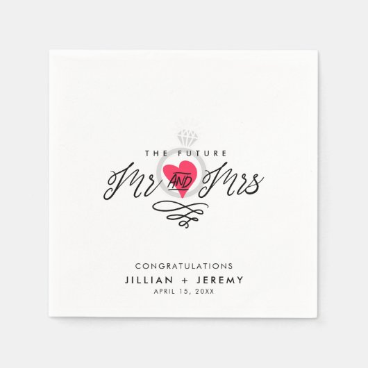 Engagement und Frau Napkins Serviette (Vorderseite)