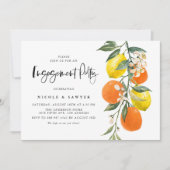 Engagement von botanischen Orangen und Lemonen Einladung (Vorderseite)