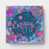 Engagieren Sie Hübsche floral whimsical Inspiratio Fotoplatte (Vorderseite)