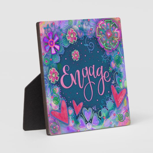 Engagieren Sie Hübsche floral whimsical Inspiratio Fotoplatte (Vorderseite)