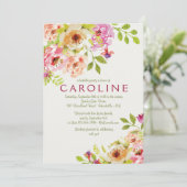 Engagierende Blumeneinladung Einladung (Stehend Vorderseite)