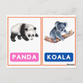 Engagierende Wildtier-Flashcards ,Panda,Koala,Schl Postkarte (Rückseite)