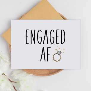 Engagiert AF   Lustige Minimalistische Hochzeitsei Karte