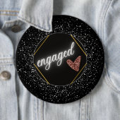 Engagiert Glamour Schwarz und Silber Button (Beispiel)