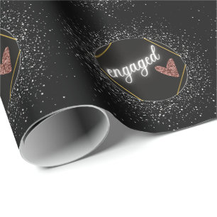 Engagiert Glamourös Schwarz und Silber Geschenkpapier