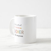 Engagierte Englischlehrerin Personalisierter Name Kaffeetasse (Vorderseite Links)