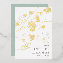 Engagierte Partei für kleine weiße Blume Folieneinladung