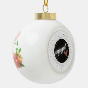 Engagierter Glamour  Keramik Kugel-Ornament