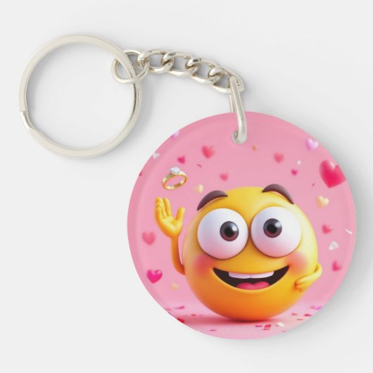 Engagiertes Emoji Schlüsselanhänger (Vorderseite)