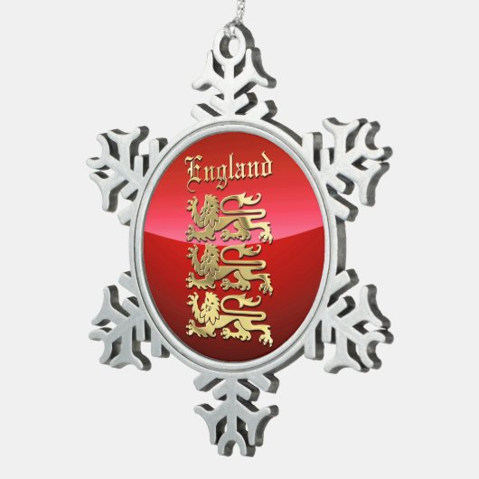 Engands großes Siegel von König Richard I Schneeflocken Zinn-Ornament (Rechts)