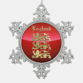 Engands großes Siegel von König Richard I Schneeflocken Zinn-Ornament (Vorderseite)