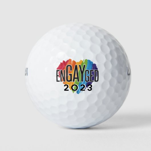 Engayged 2023 Gay Verlobung Rainbow LGBTQ Pride Golfball (Vorderseite)