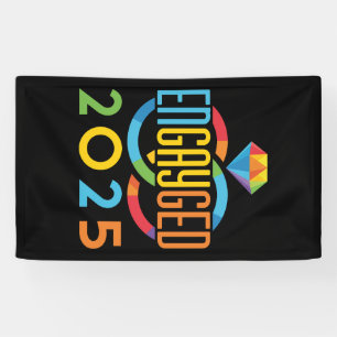 Engayged 2025 Gay Verlobung LGBTQ Rainbow Banner