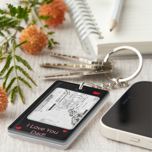 enge italienische Straße - Vater-Tag Schlüsselanhänger (Vorderseite rechts)