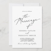 Enge schwarze Kalligraphie in einer Ehe Einladung (Vorderseite)