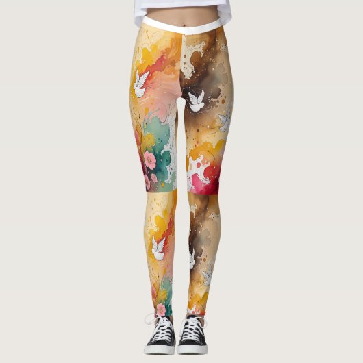 Engel abstrakt leggings (Vorderseite)