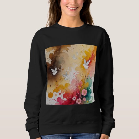 Engel abstrakt sweatshirt (Vorderseite)