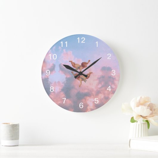 Engel am Himmel Große Wanduhr (Zuhause)