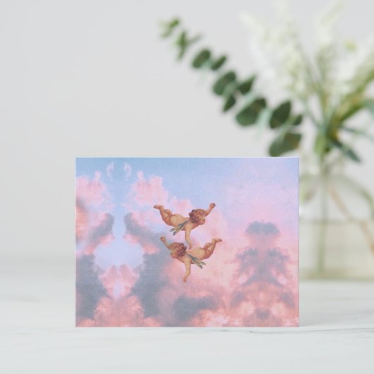 Engel am Himmel Postkarte (Stehend Vorderseite)