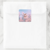 Engel am Himmel Quadratischer Aufkleber (Tasche)