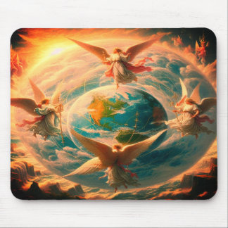 Engel an der Nord-Süd-Ost-West-Computer Mousepad