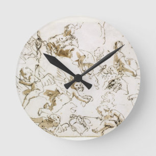 Engel, Anfang des 18. Jahrhunderts (Feder- und Runde Wanduhr