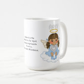 Engel Aprils Birthstone brünett Kaffeetasse (VorderseiteRechts)