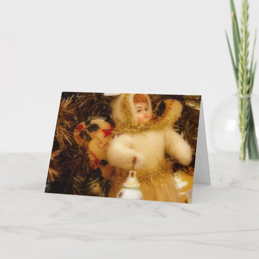 Engel auf Baum, frohe Feiertage Feiertagskarte (Vorderseite)