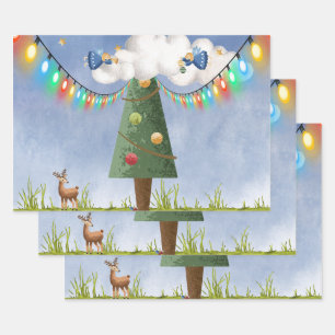 Engel auf dem Weihnachtsbaum Geschenkpapier Set