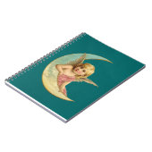 Engel auf einem halbmondförmigen Mondbild Notizblock (Linke Seite)
