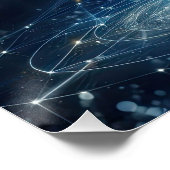 Engel auf einer reinen Wasserblase in einem blauen Poster (Ecke)