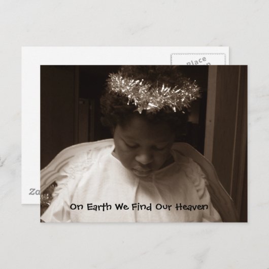 Engel auf Erde Postkarte (Vorne/Hinten)