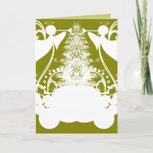 Engel auf Grün Feiertagskarte