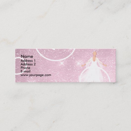 Engel auf rosa Cloud Mini Visitenkarte (Vorderseite)