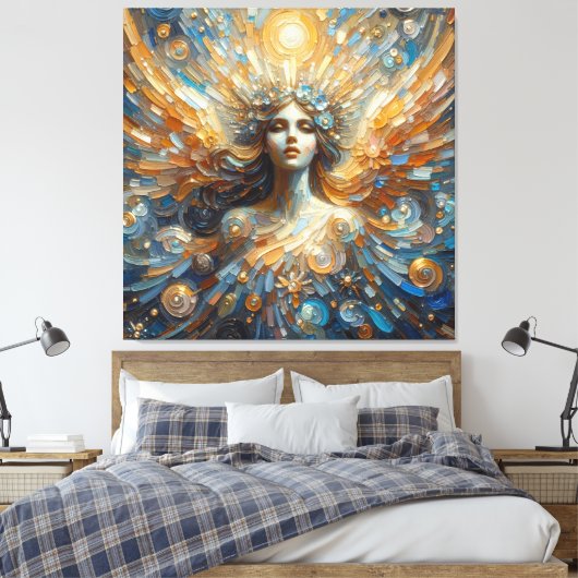 Engel aus meiner roten Leinwand Print (Insitu (Schlafzimmer))