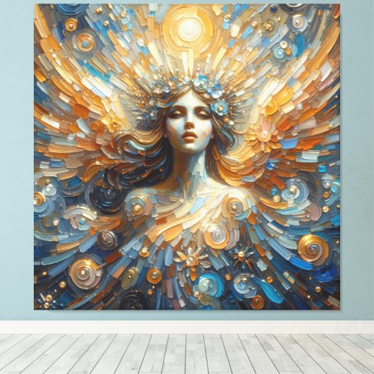 Engel aus meiner roten Leinwand Print (Insitu (Holzboden))