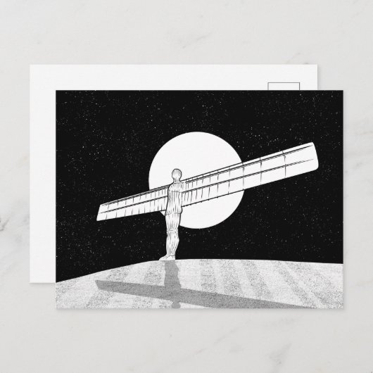 Engel aus Nordschwarz und Weiß Postkarte (Vorne/Hinten)