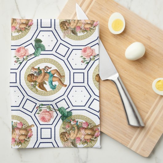 Engel, Barock, Rokoko, Vintag, Geschirrtuch (Viertel Falte)