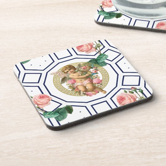 Engel, Barock, Rokoko, Vintag, Getränkeuntersetzer (Linke Seite)