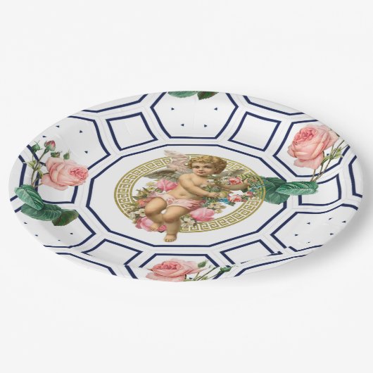 Engel, Barock, Rokoko, Vintag, Pappteller (Schrägansicht)