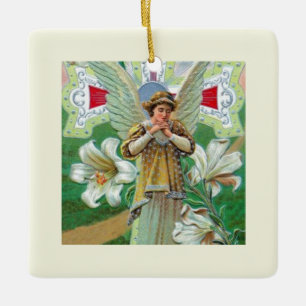 Engel beim Gebet Keramikornament