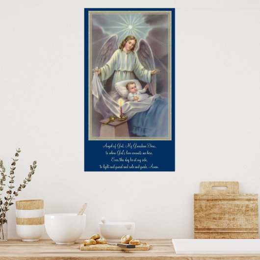 Engel-Beobachtung eines Kindes Poster (Küche)