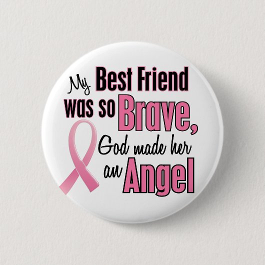 Engel BESTER FREUND Brustkrebs-T - Shirts u. Kleid Button (Vorderseite)