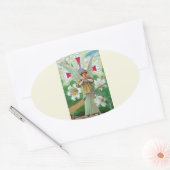 Engel betend ovaler aufkleber (Umschlag)