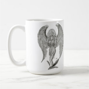 Engel Bleistiftzeichnung Black and white Design Kaffeetasse