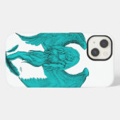 Engel, Bleistiftzeichnung iPhone Hülle (Rückseite (Horizontal))