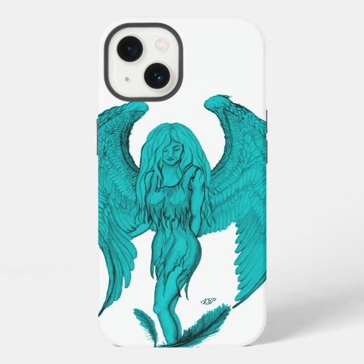 Engel, Bleistiftzeichnung iPhone Hülle (Rückseite)